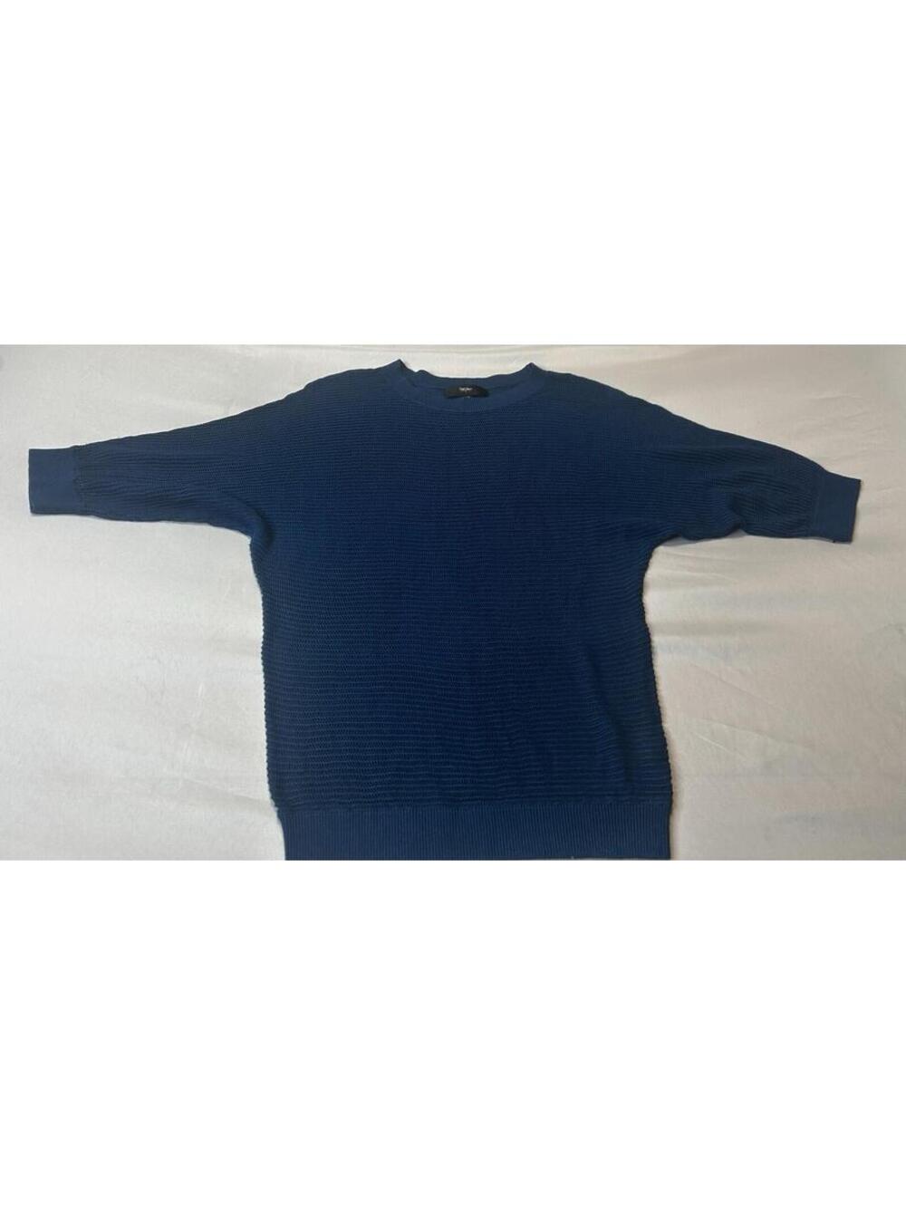 Mossimo XS Blue Open Knit Mesh Sweater Lightweight Crew Neck Dolman Sleeve Top